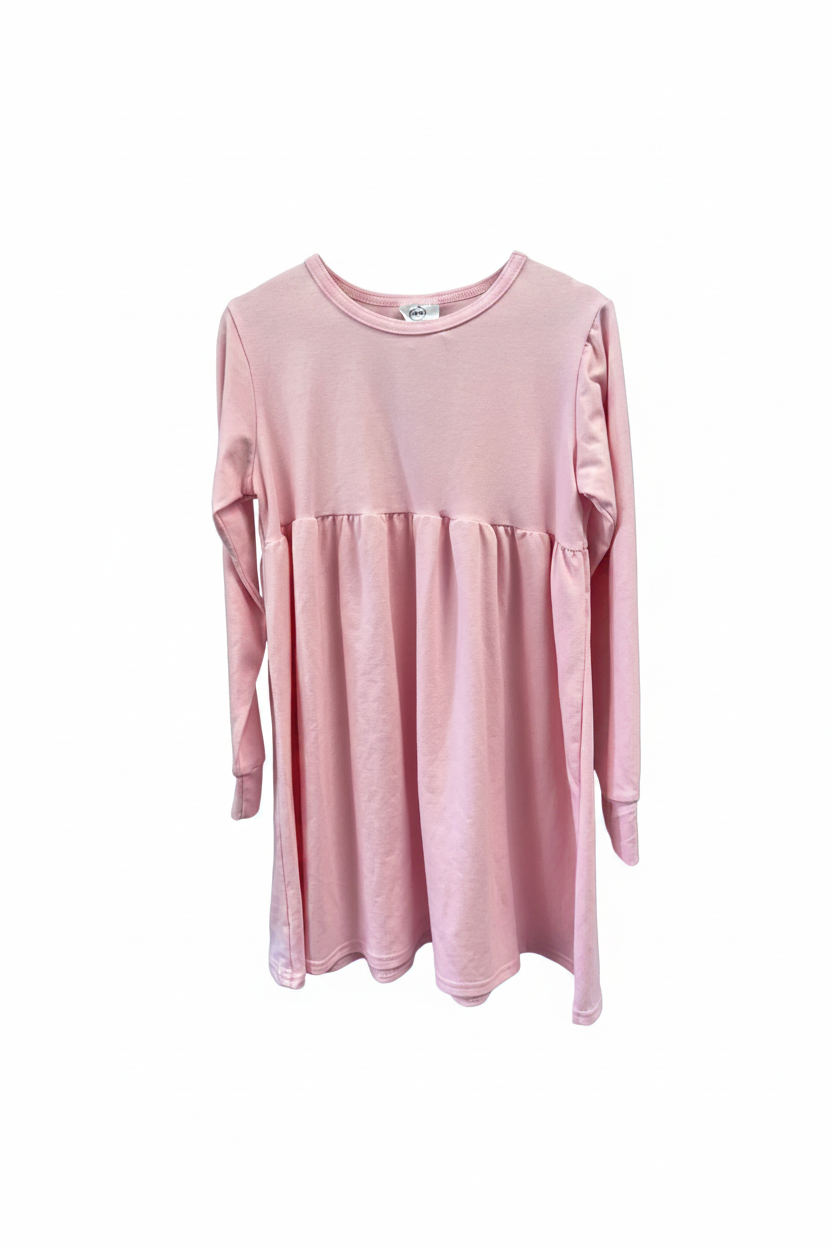 Pink Tiny Button Apparel Dress, 6-7y