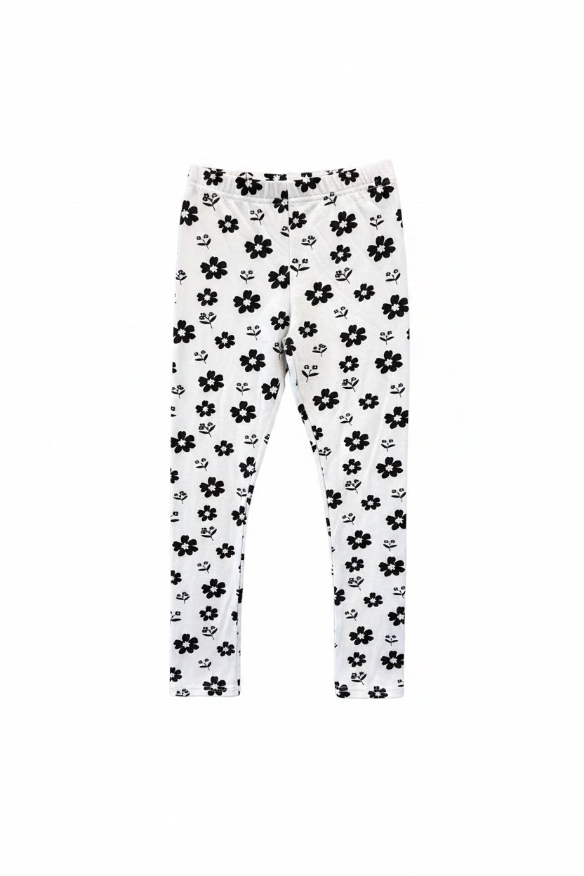 White Tiny Button Apparel Pants, 4-5t