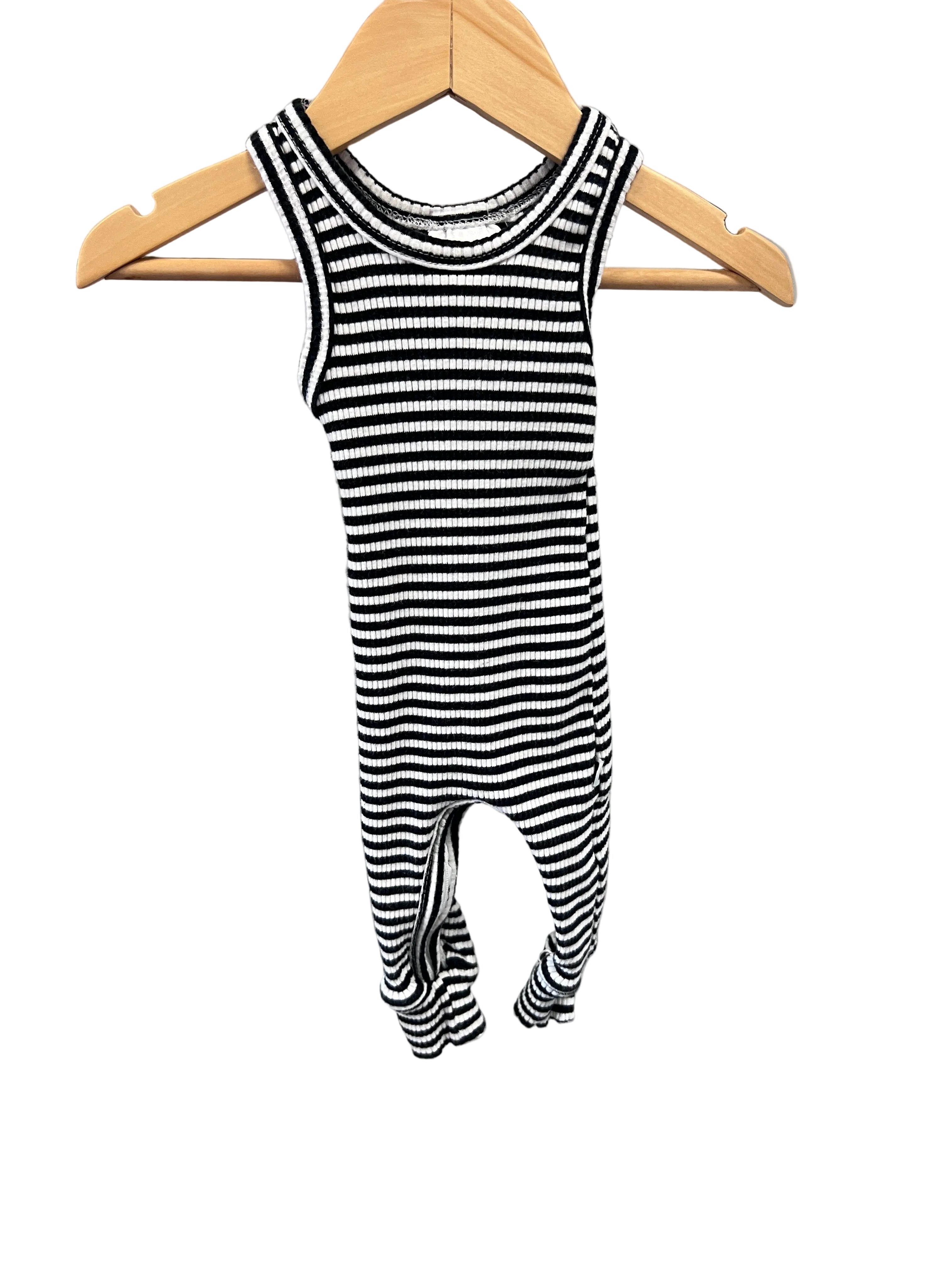 Stripe Fellow Human Romper, 0-3m