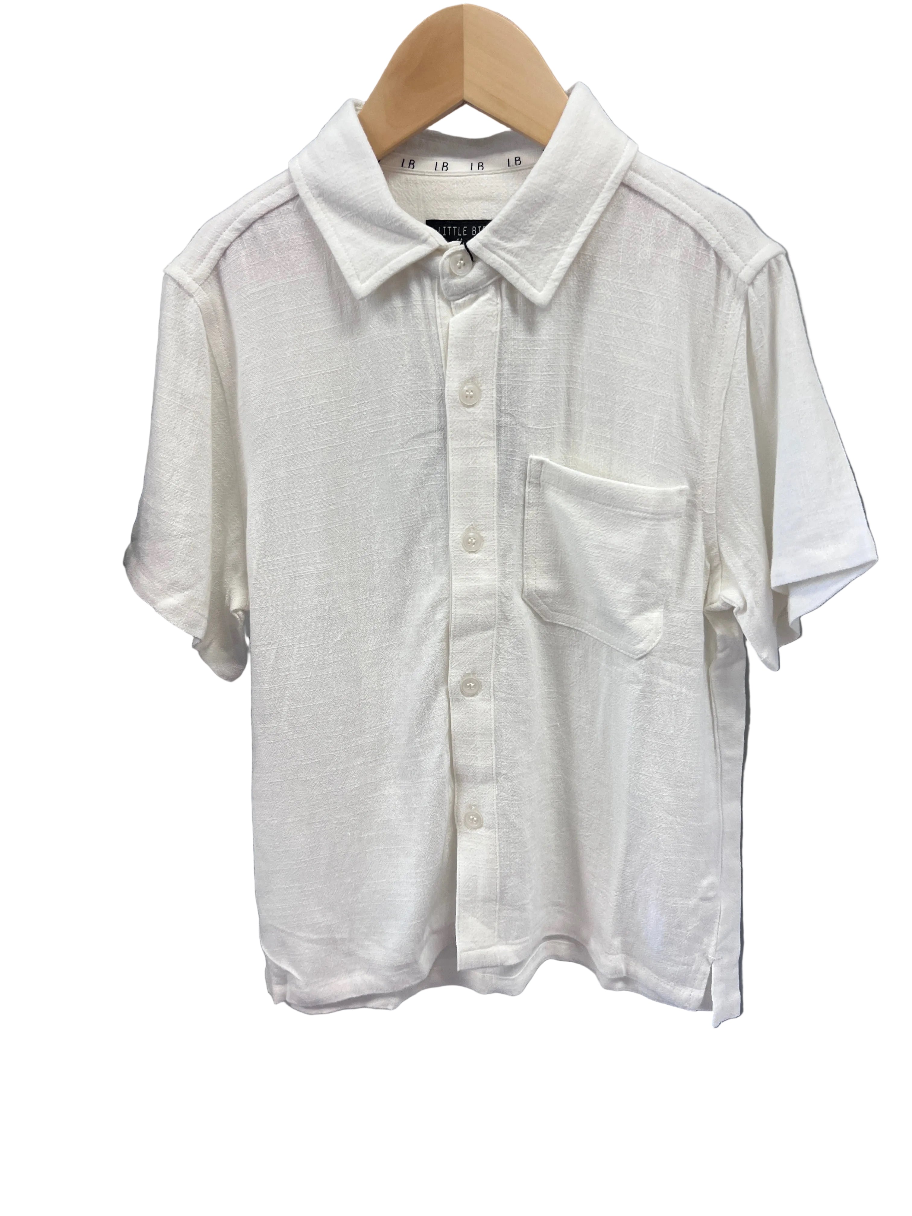 White Little Bipsy Dress Shirt, 5t