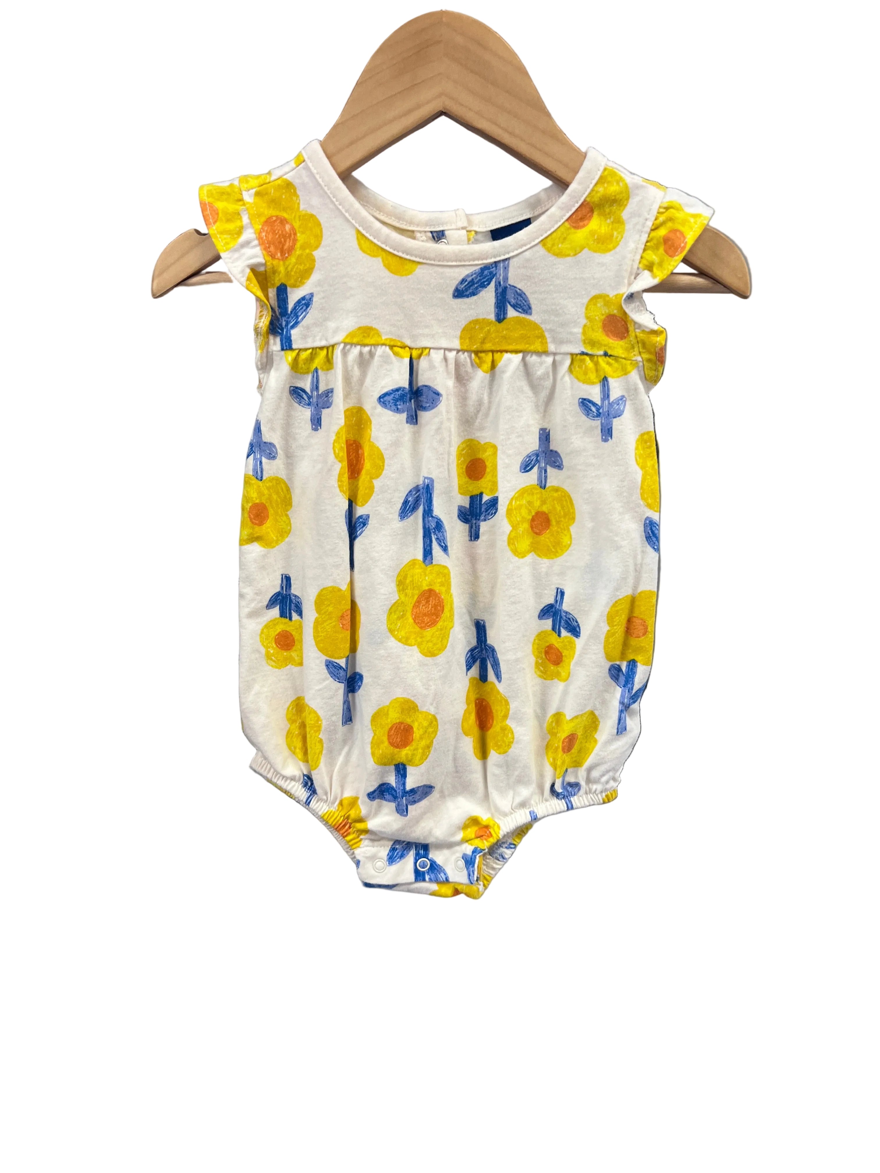 White Old Navy romper, 6-12m