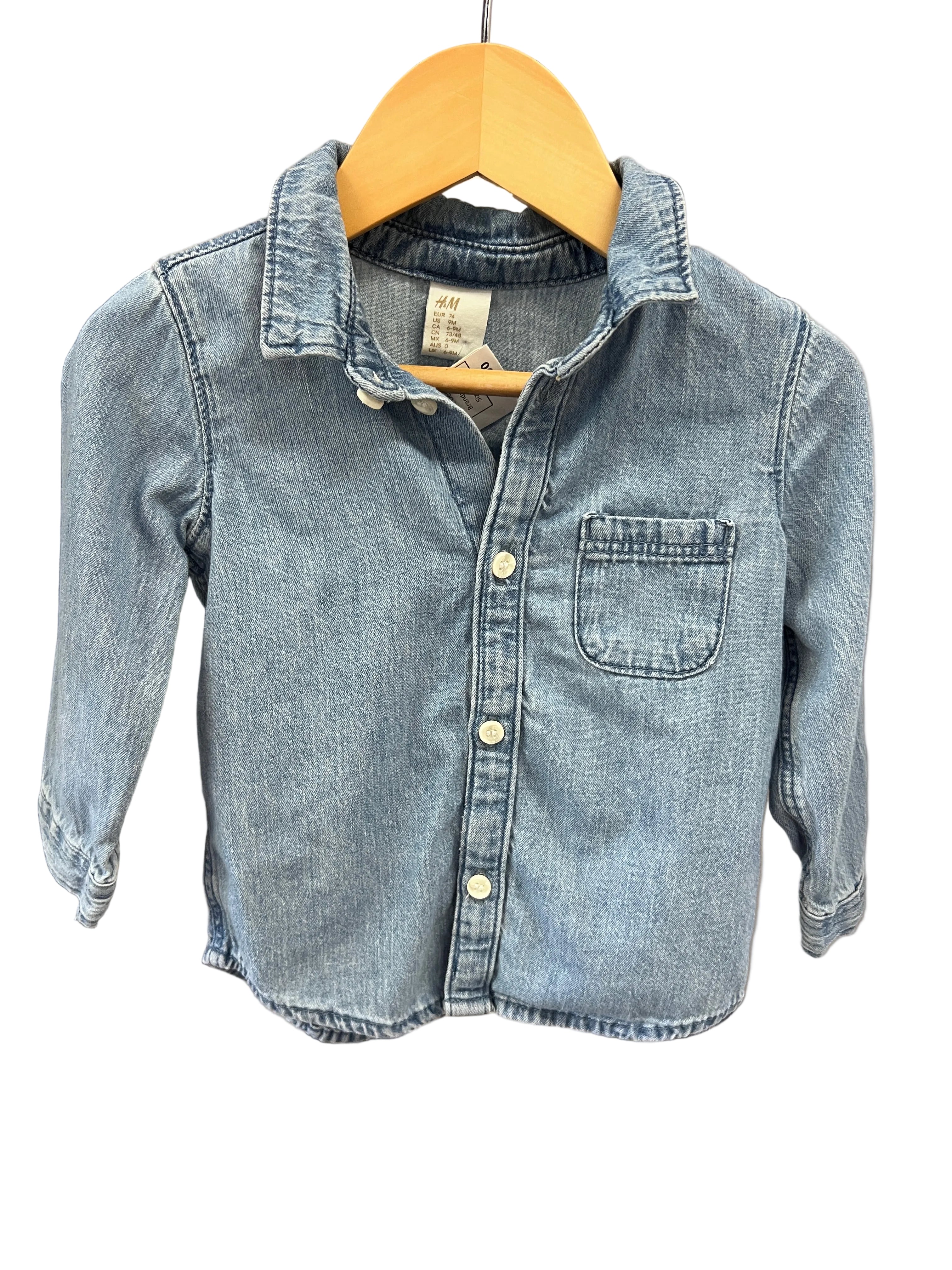 Denim H&M Dress Shirt, 6-9m
