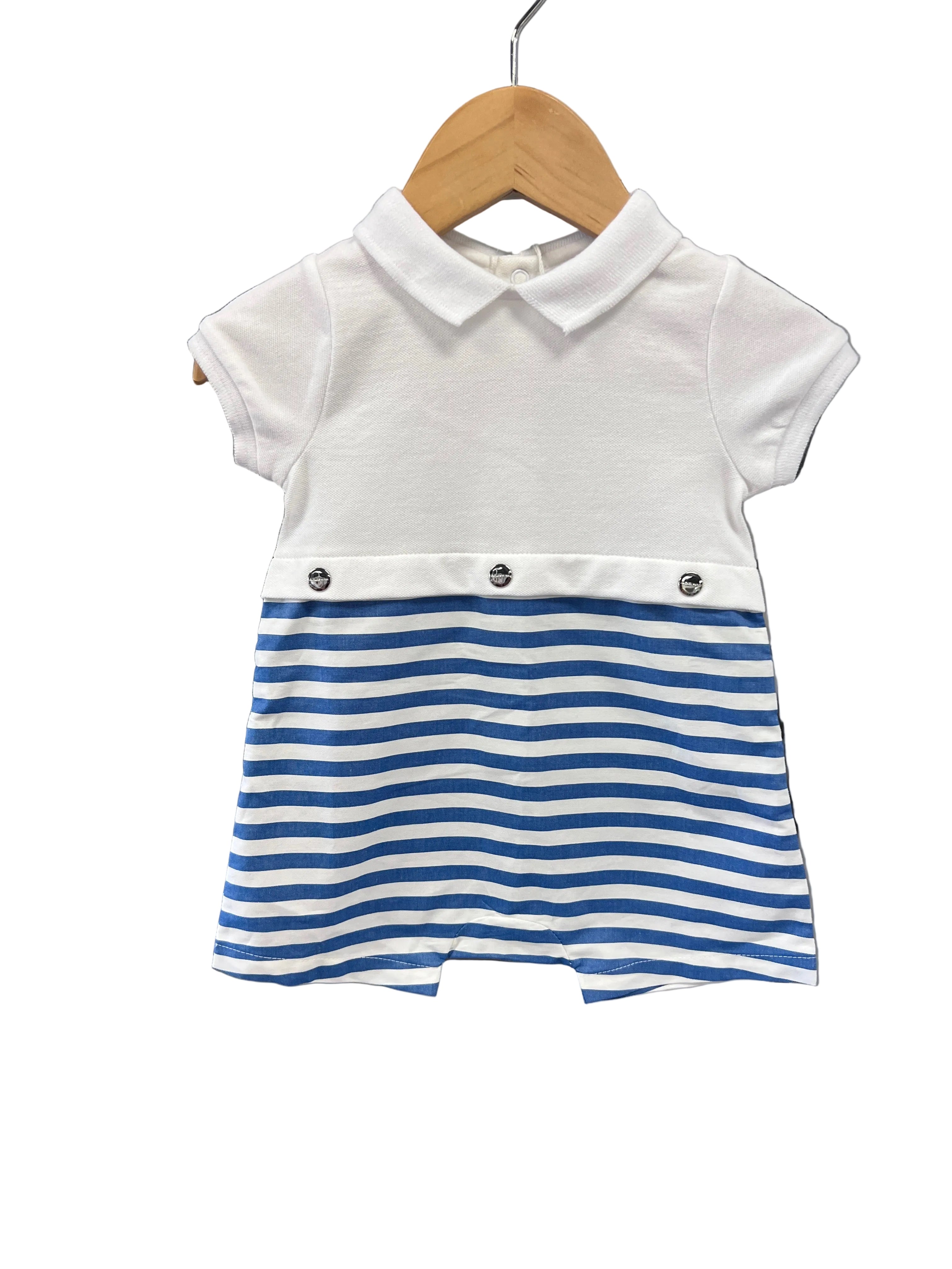 Stripe Jacadi Romper, 6m