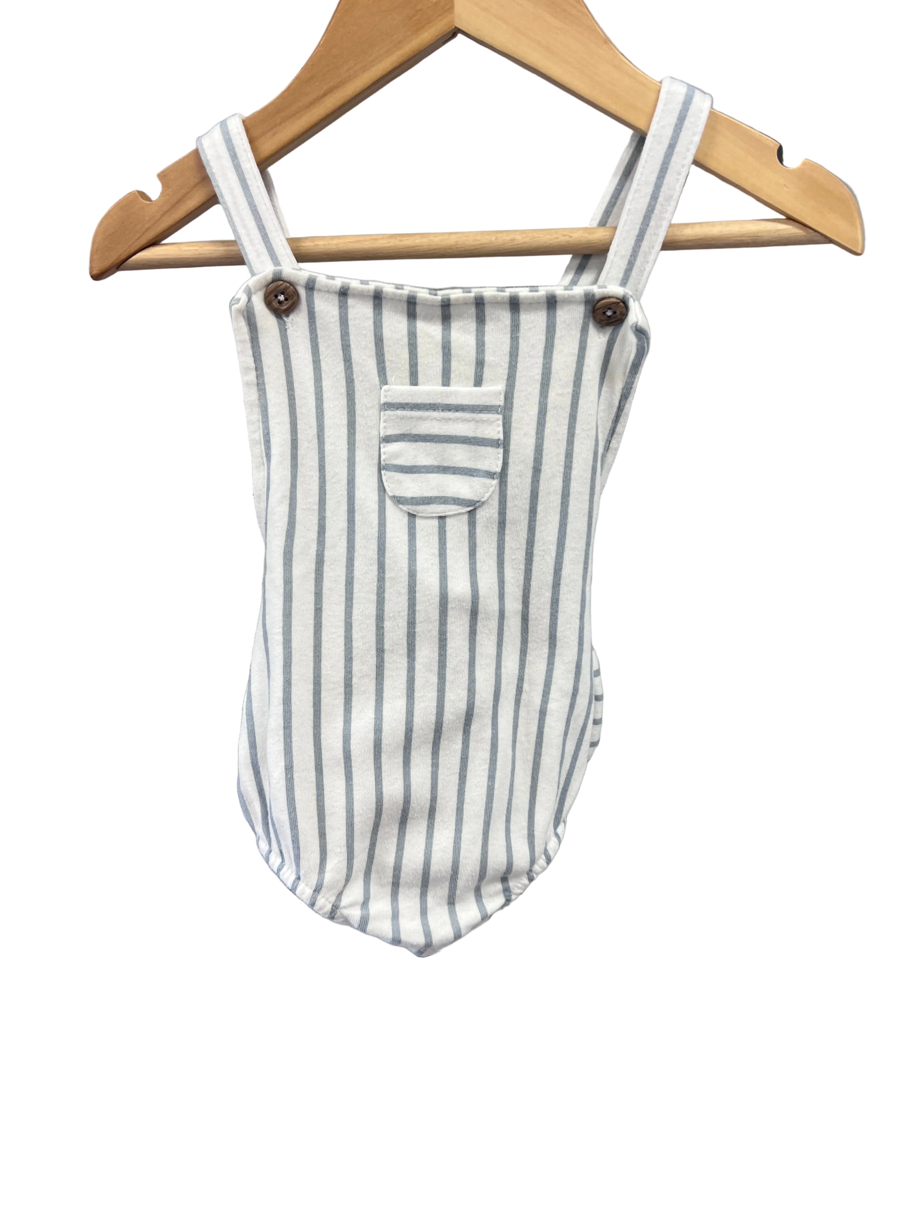 stripe Rabbit Bear Romper, 6-9m