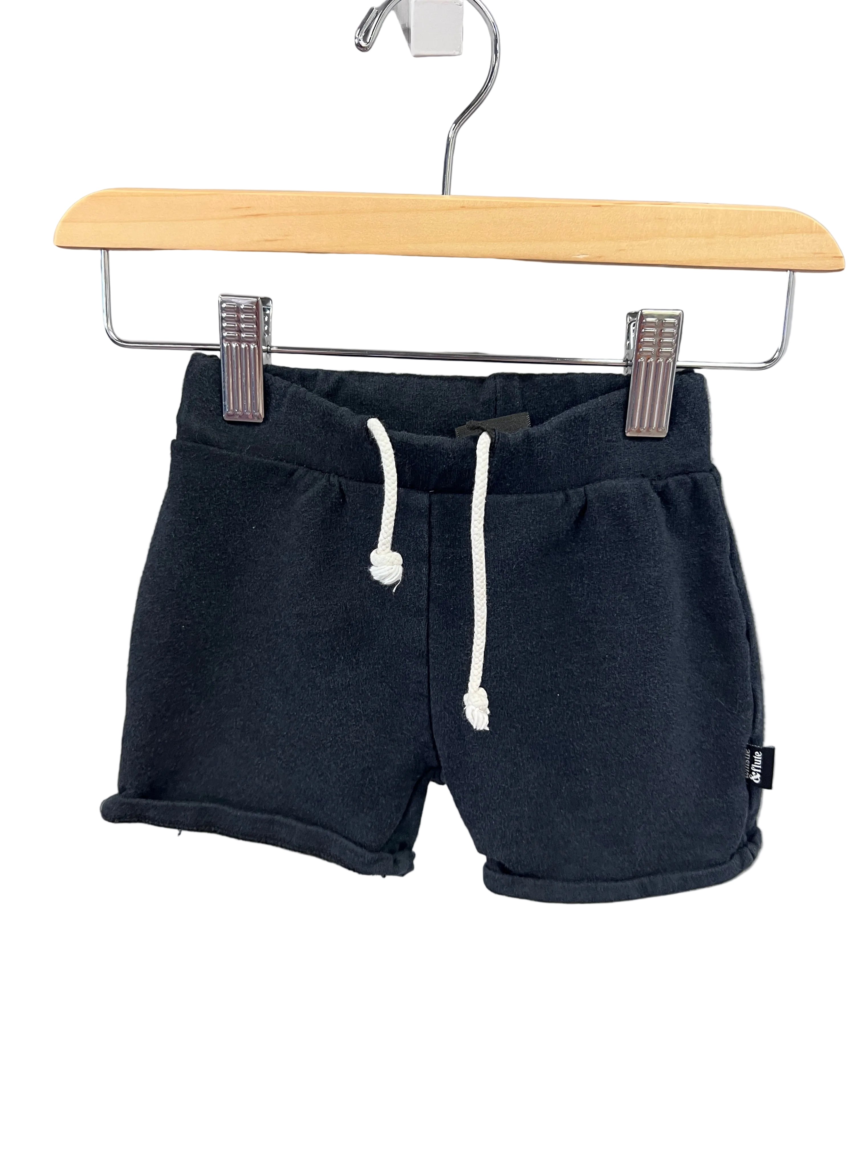Black Whistle & Flute Shorts, 1-2y