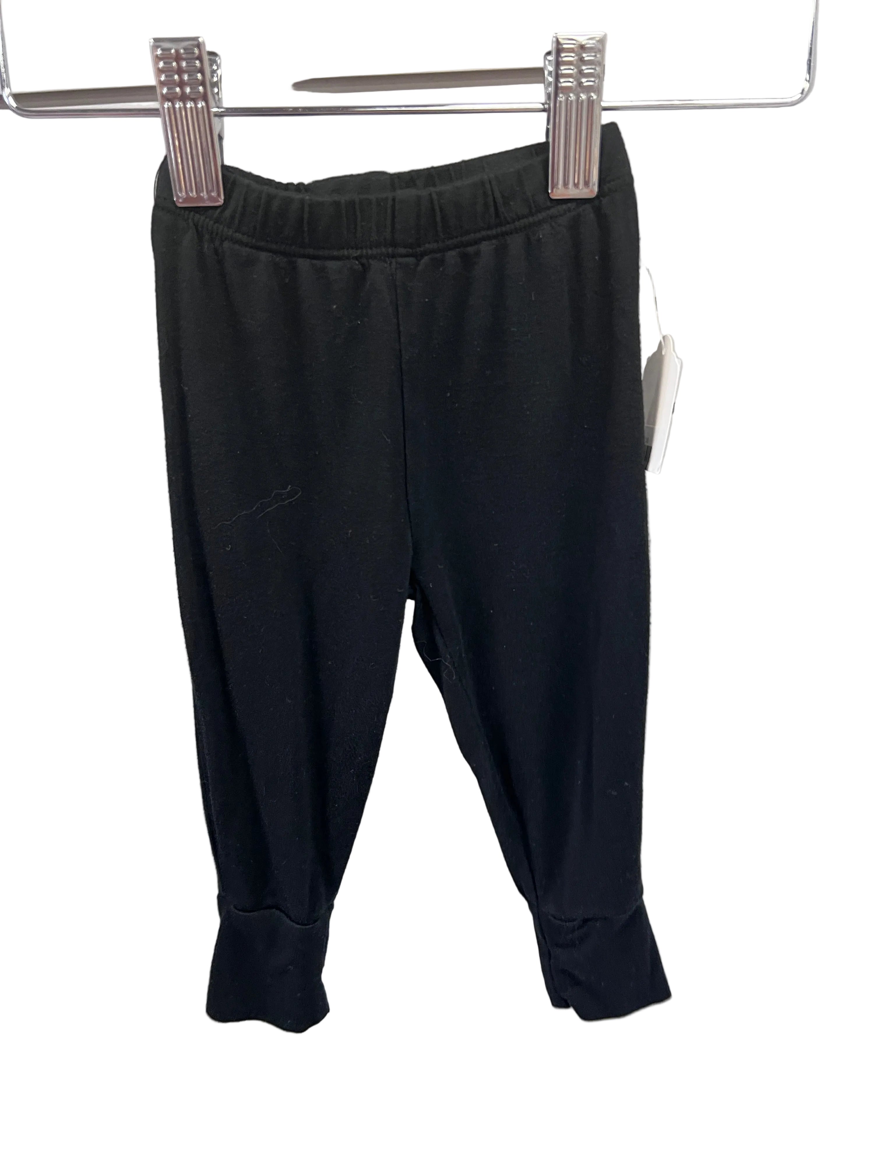 Black Posh Peanut Leggings, 6-12m