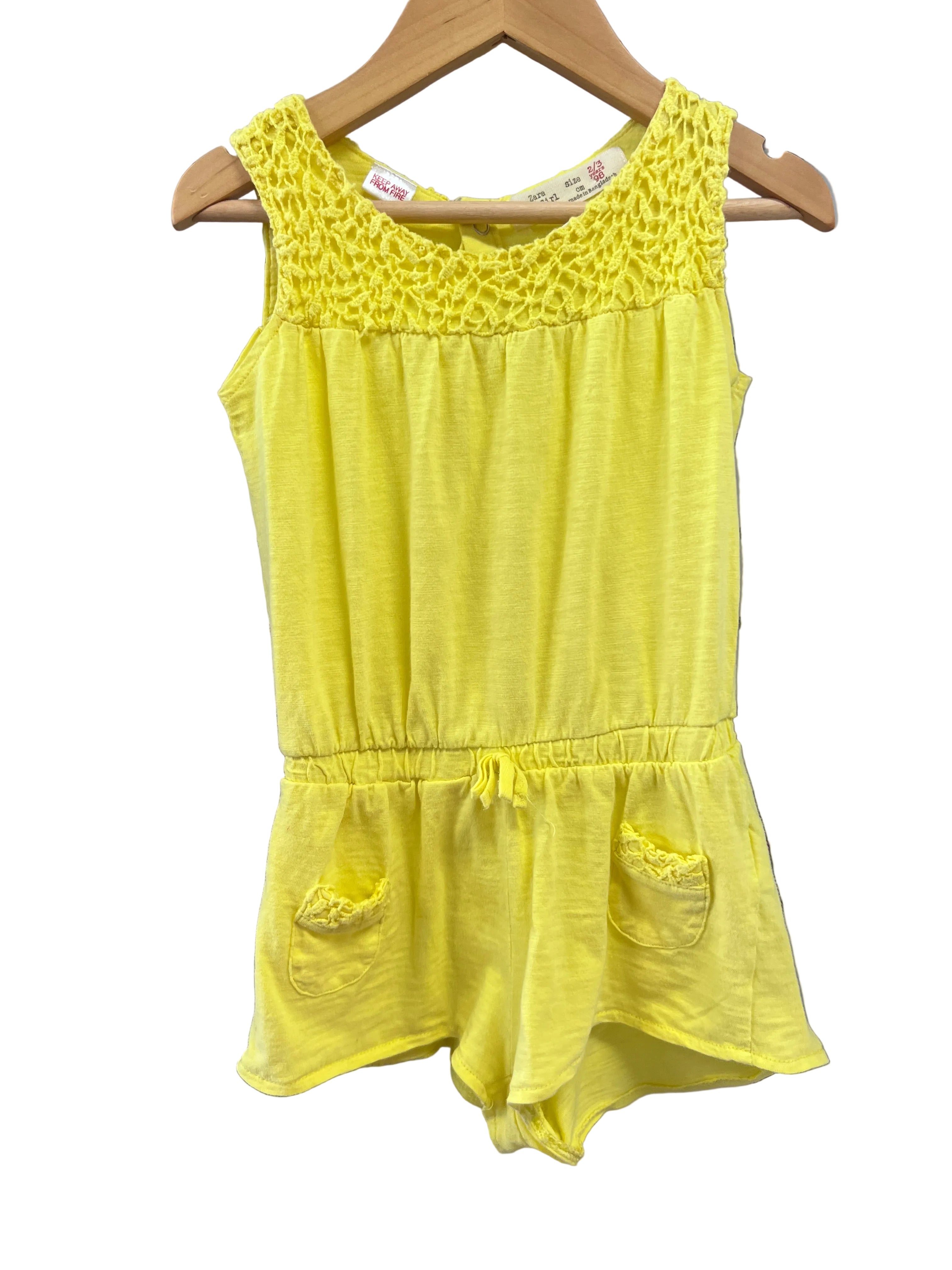 Yellow Zara Romper, 2/3y