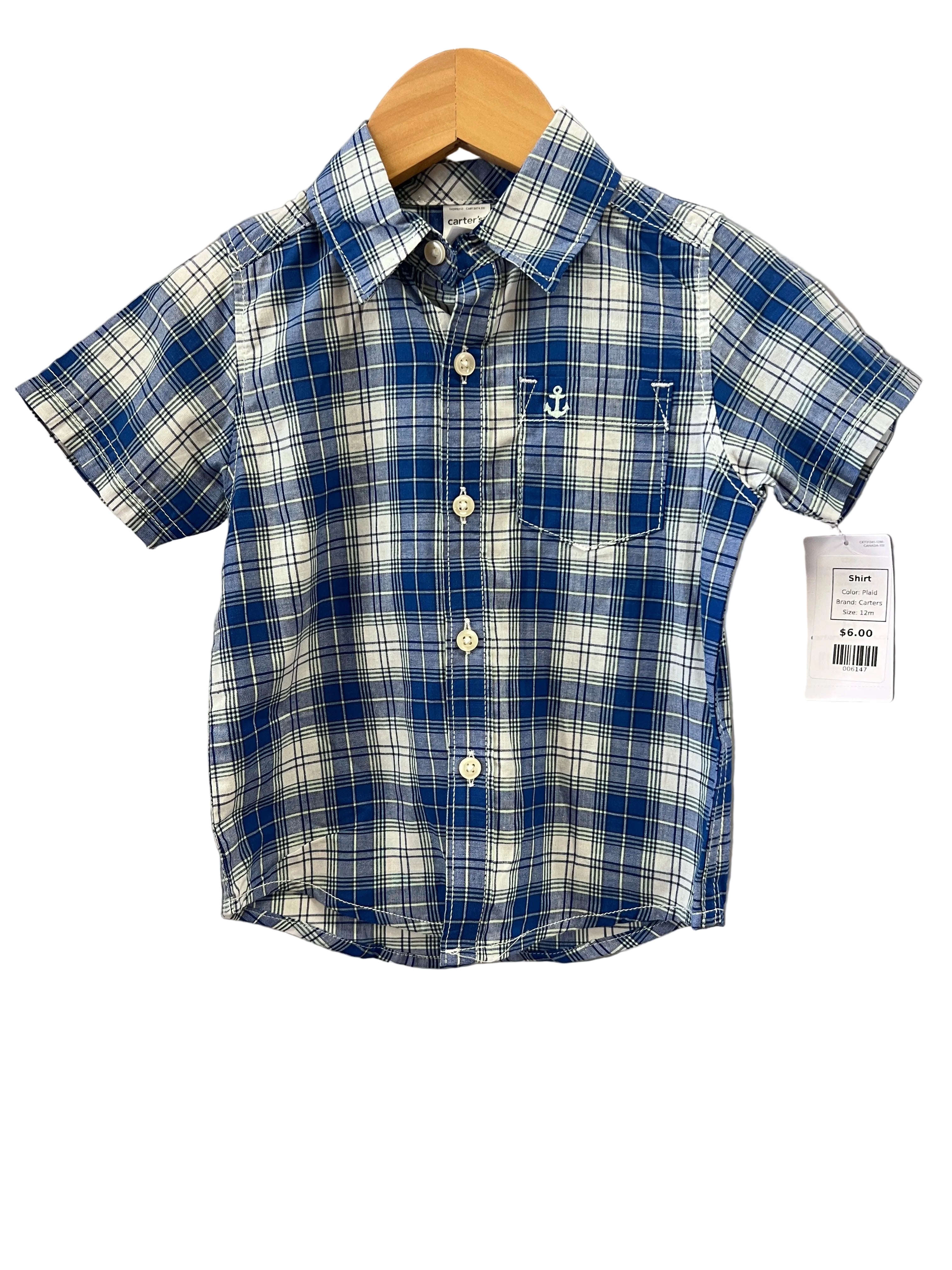 Plaid Carters Shirt, 12m