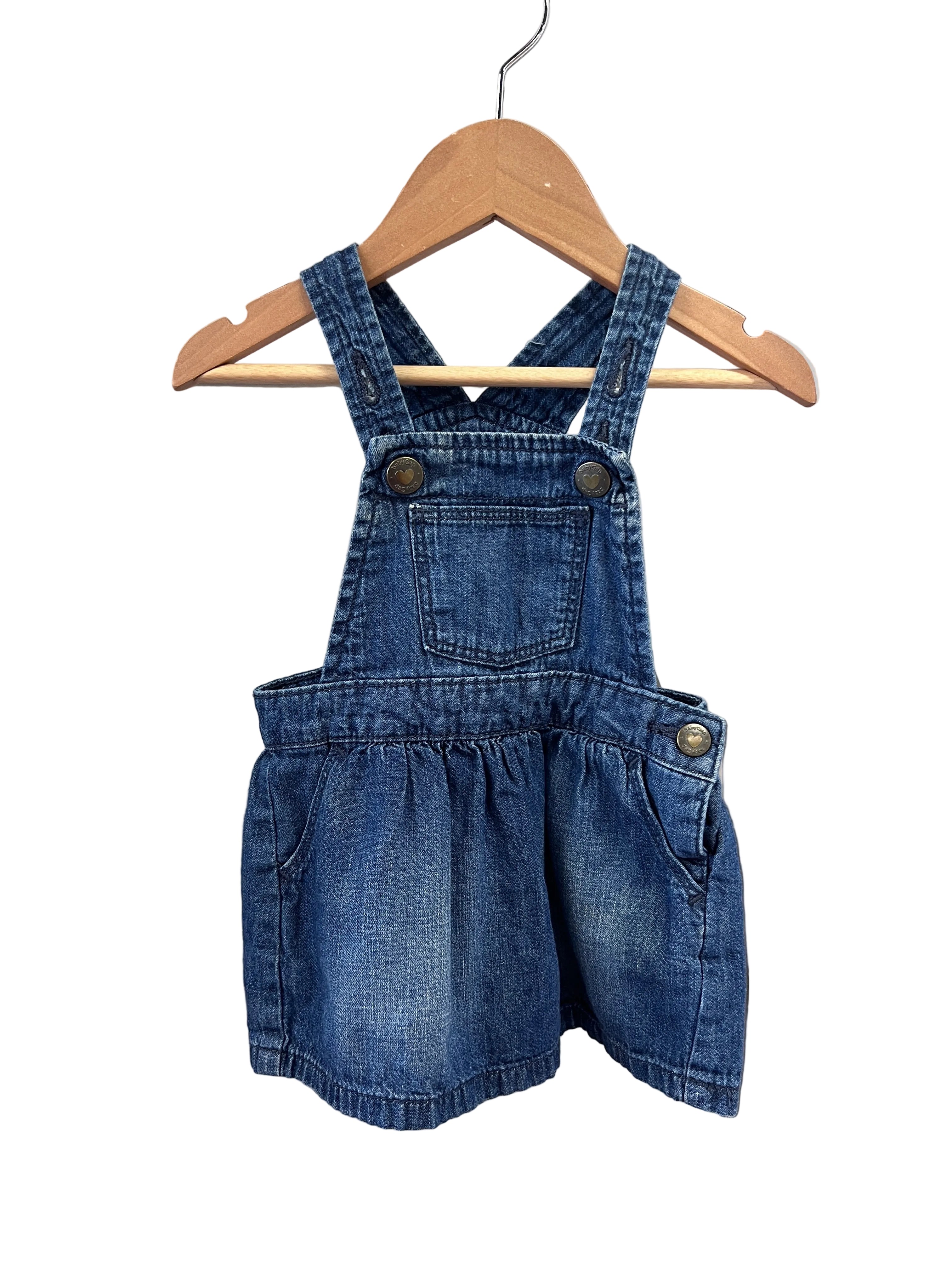 Denim Gap Pinafore, 6-12m