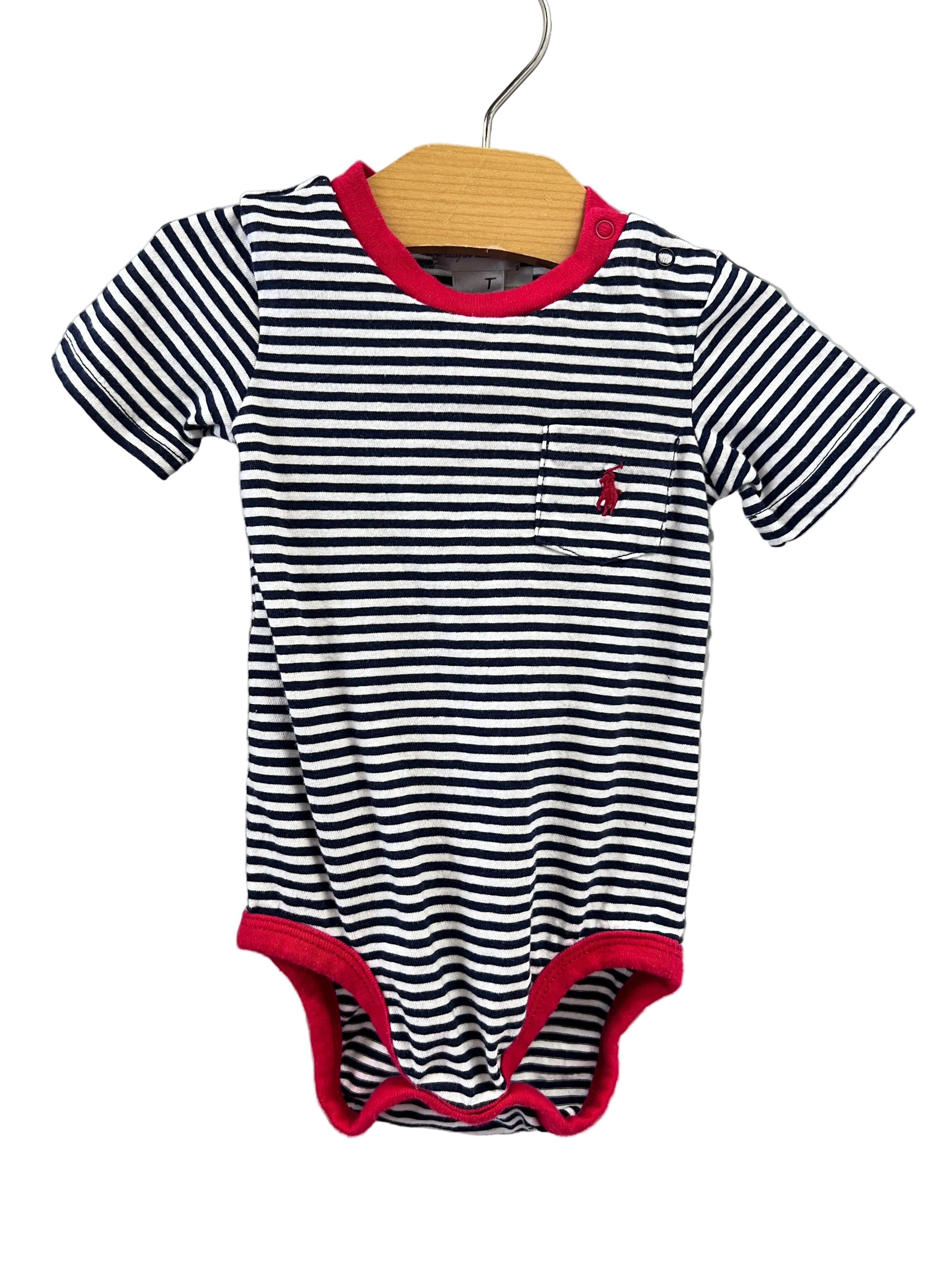 Stripe Ralph Lauren Onesie, 6m