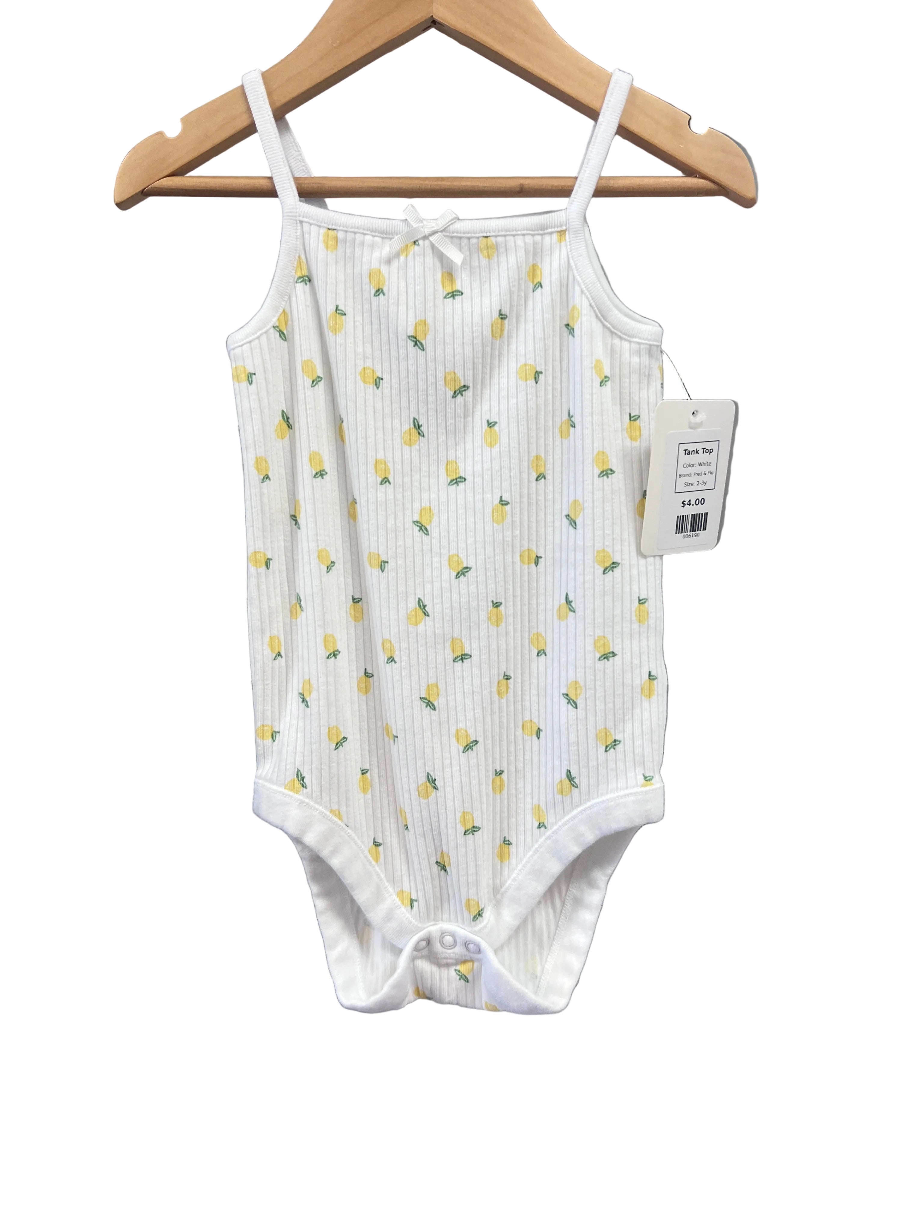 White Fred & Flo Tank Top, 2-3y