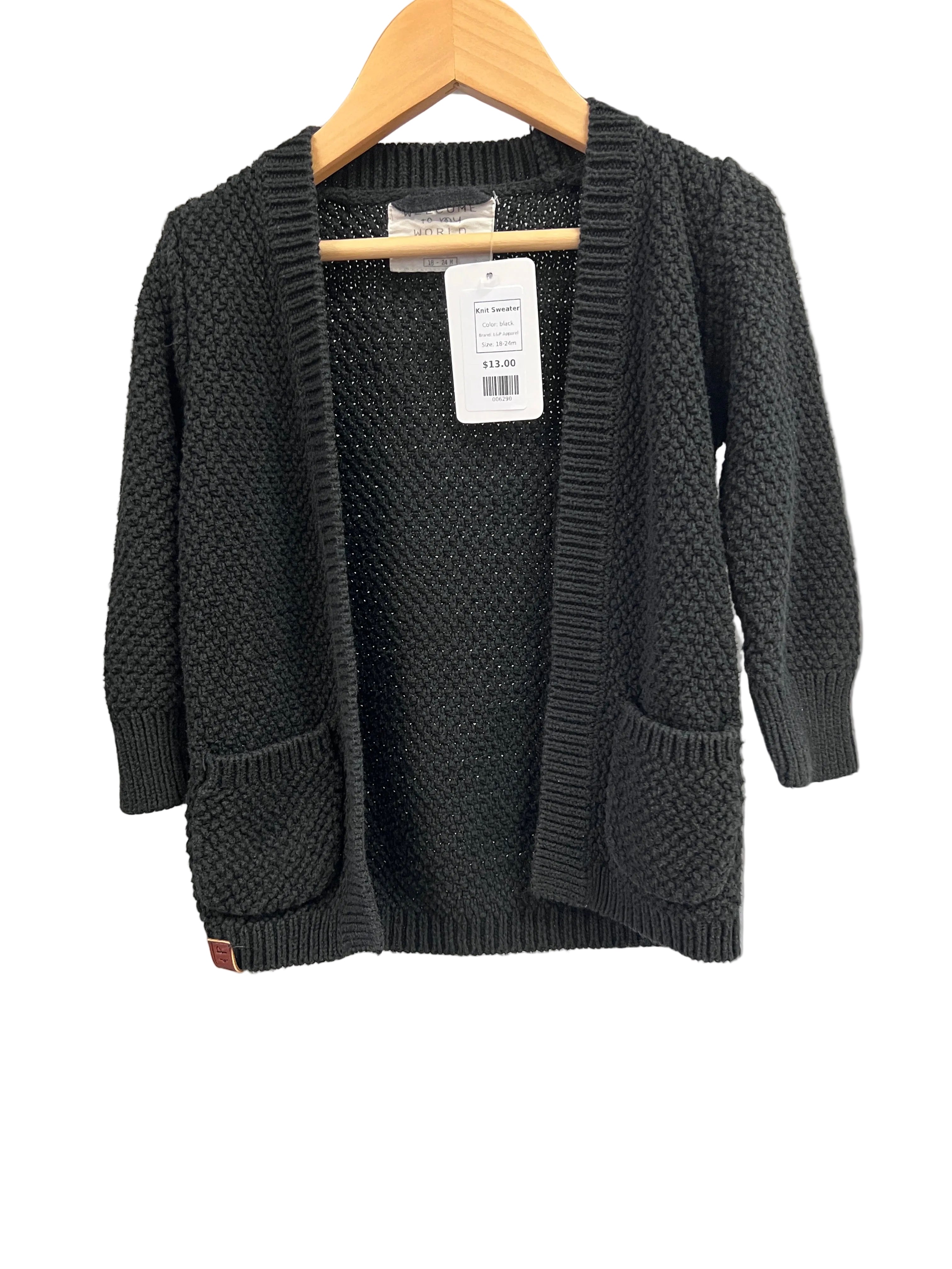 black L&P Apparel Knit Sweater, 18-24m
