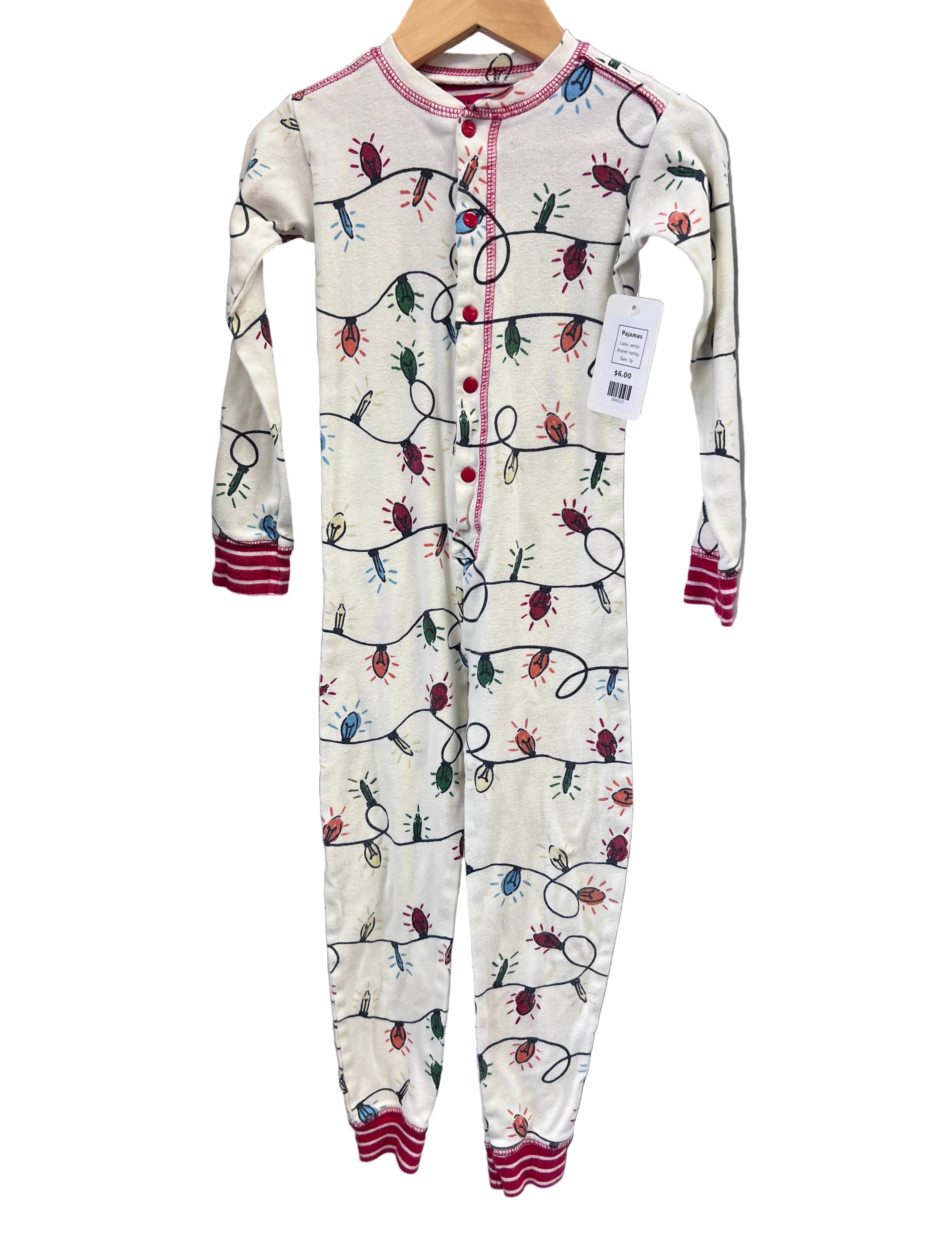 white hatley Pajamas, 3y