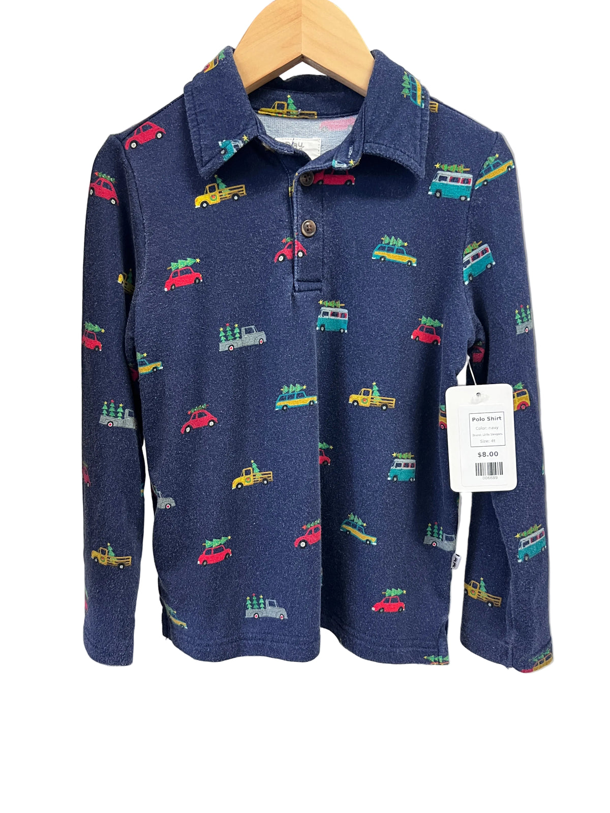 navy Little Sleepies Polo Shirt, 4t