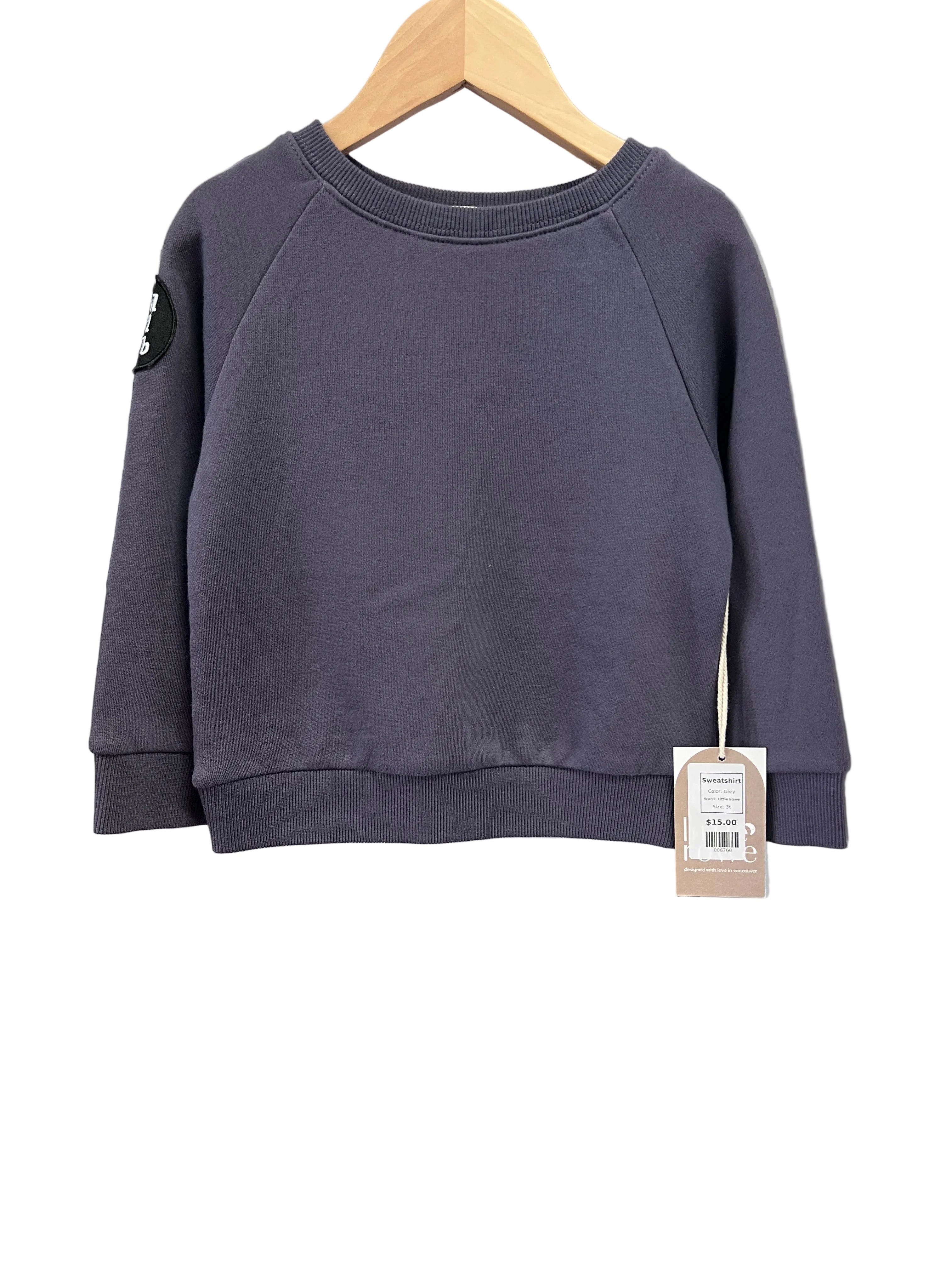 Grey Little Rowe Sweatshirt, 3t