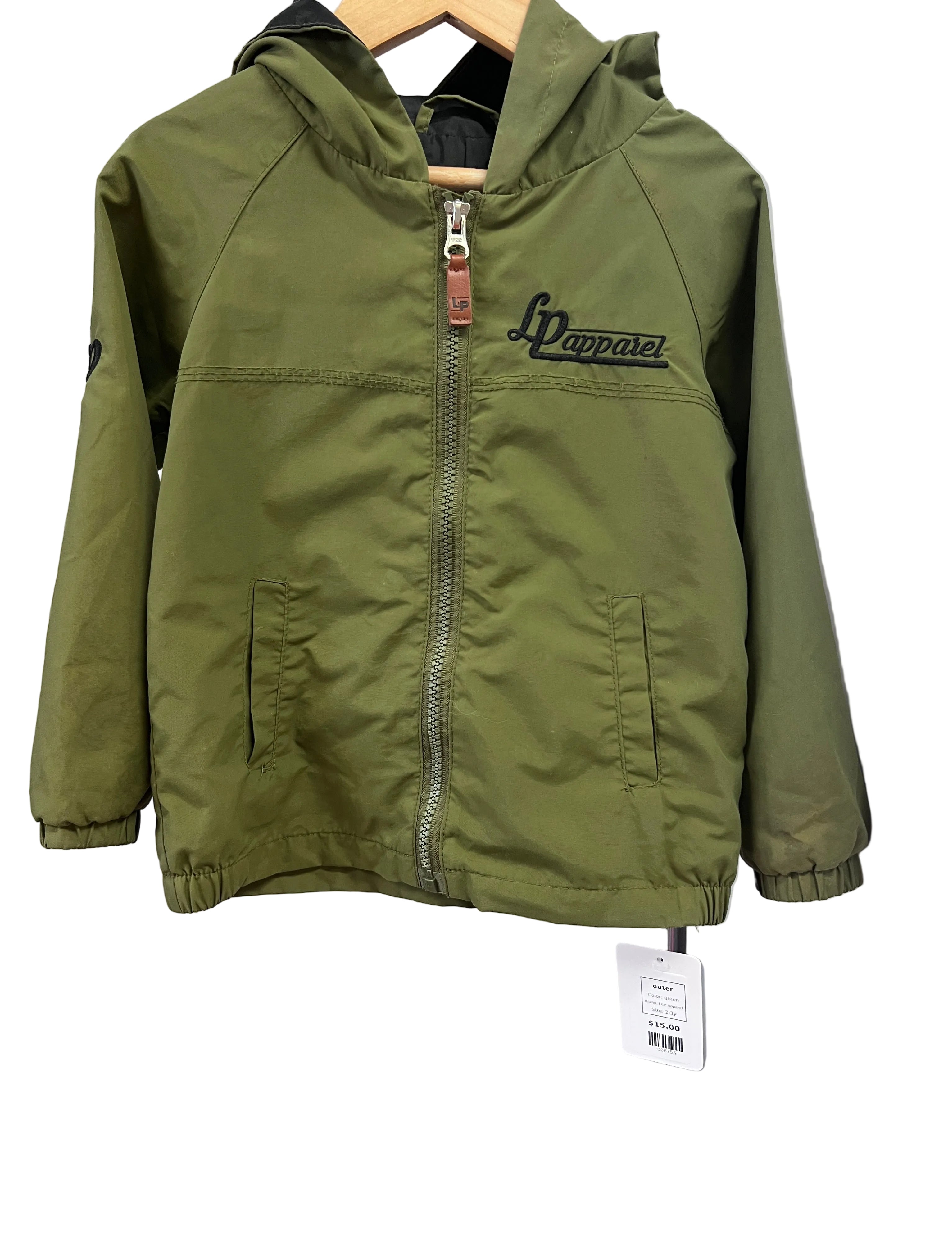 green L&P Apparel outer, 2-3y