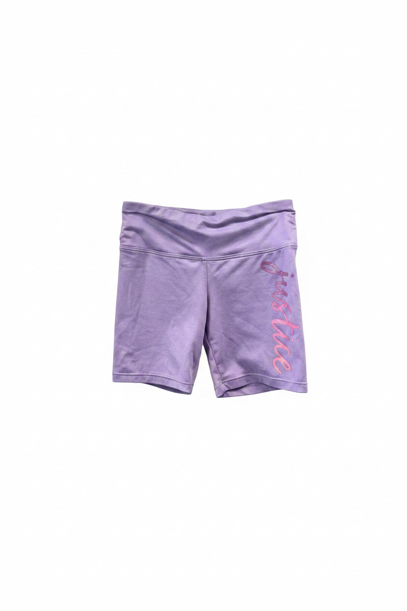 purple justice shorts, 5/6y