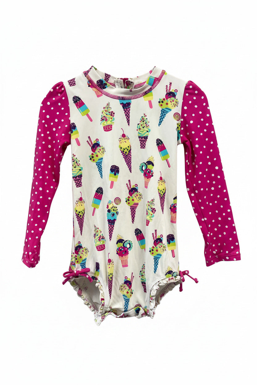white Hatley swim, 18-24m