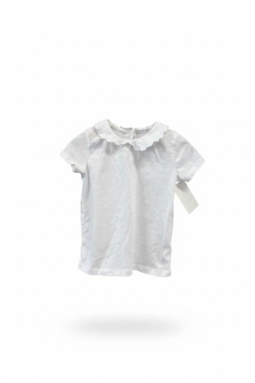 white Oshkosh shirt, 2t