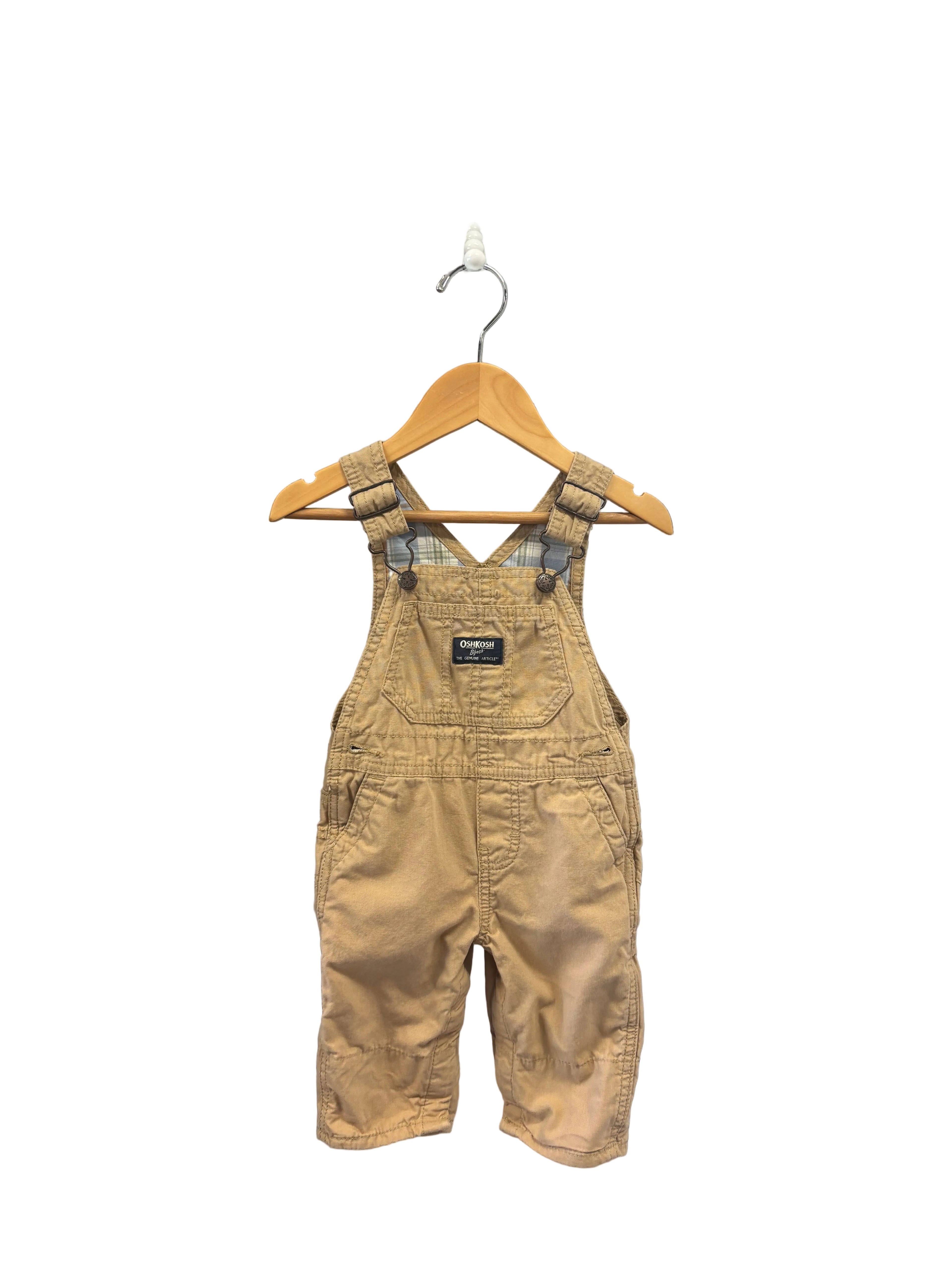 Khaki Oshkosh Overalls, 6m